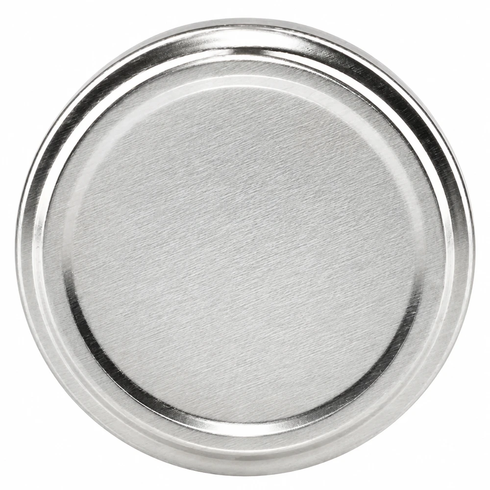Couvercle métallique rond de 82 mm, couleur argent, modèle BasicSeal TO82, pour bocaux Einweck à fermeture par le haut