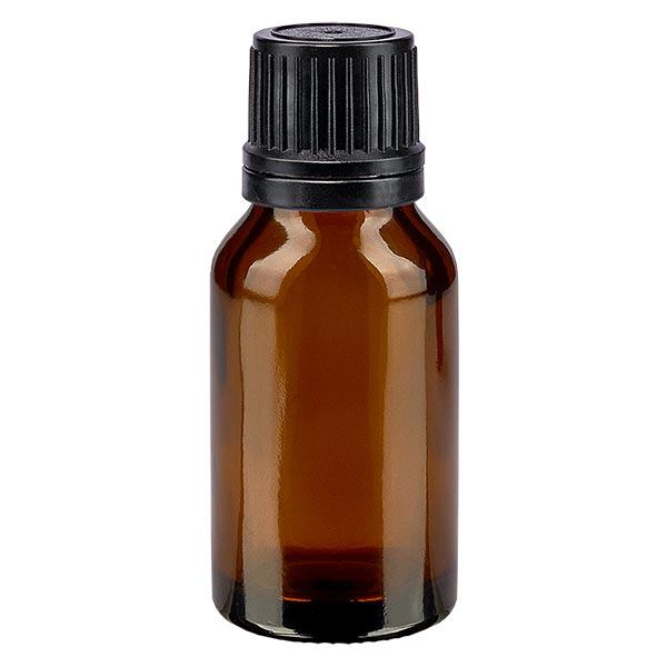 Flacon de pharmacie brun 15ml bouchon compte-gouttes 1mm noir bouchon inviolabilité Flacon de pharmacie brun 15ml bouchon compte-gouttes 1mm noir bouchon inviolabilité
