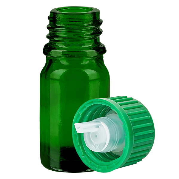 Flacon compte-goutte 5ml 0.8mm vert STD GreenLine UT18/5 Flacon compte-goutte 5ml 0.8mm vert STD GreenLine UT18/5