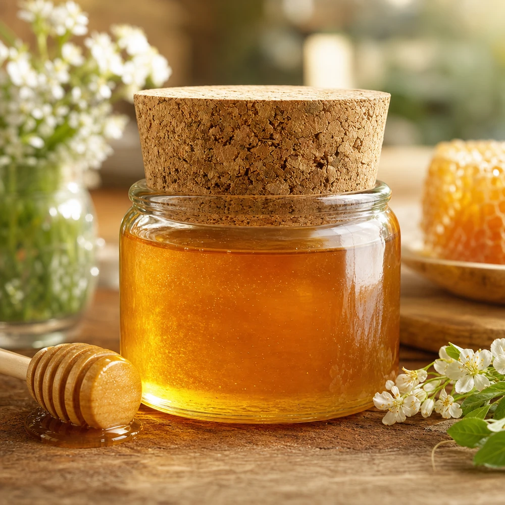 Bouchon pour ouverture 40mm WECK RR40 (ø38/43, H=20mm) WECK Bouchon RR40 avec pot de miel et nid d'abeille atmosphère de cuisine authentique bouchon en liège naturel ouverture 40mm