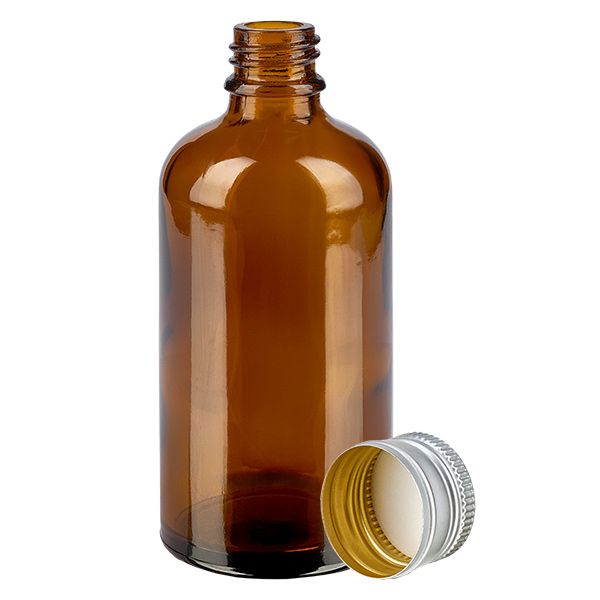 100ml Flas. 11mm SV alu-argent. STD BrownL. UT18/100