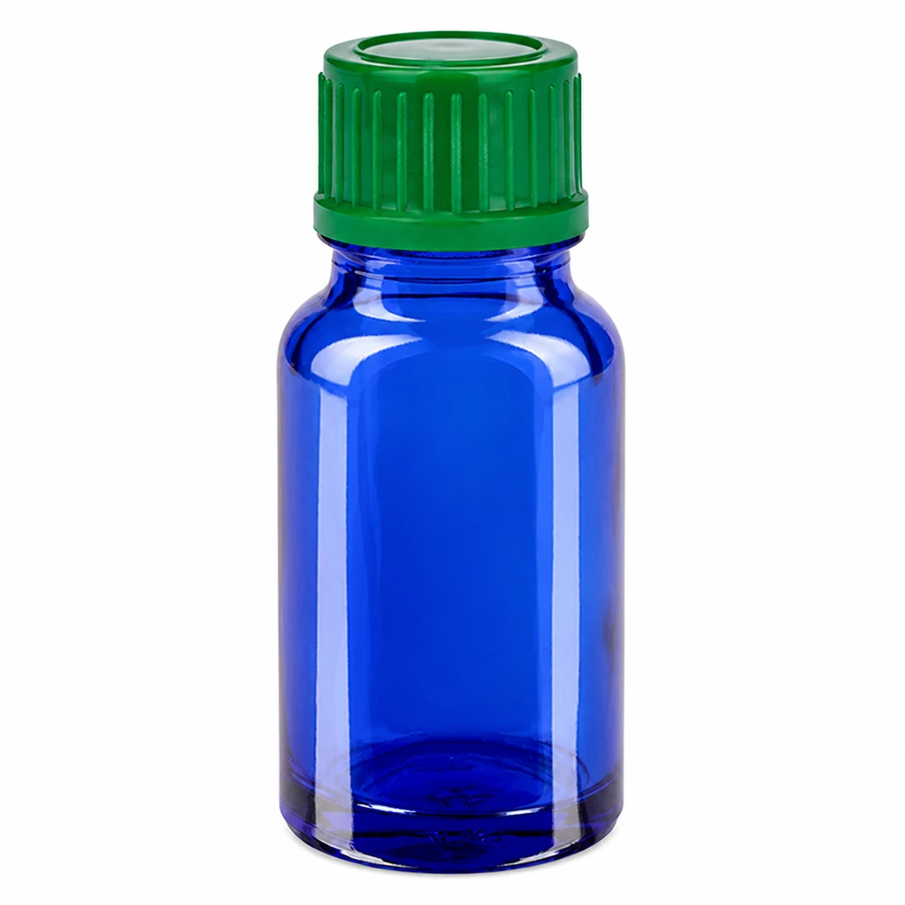 Flacon de 10ml 11mm SV vert STD BlueLine UT18/10 Flacon à échantillon de 10ml en verre bleu avec bouchon vert SV 11mm BlueLine UT18/10