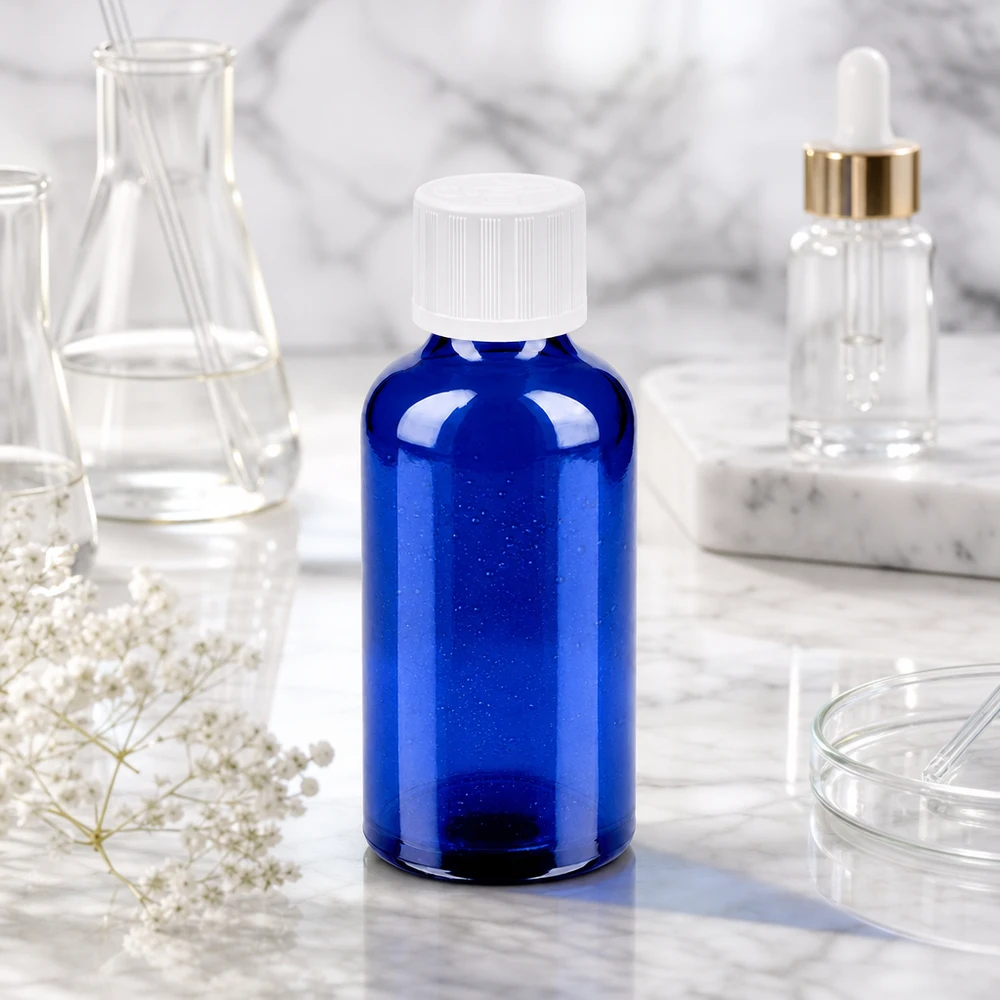 Flacon 50ml 11mm SV f. STD KiSi BlueLine UT18/50 Bouteille robuste de 50 ml en verre de haute qualité avec fermeture à l'épreuve des enfants pour une sécurité maximale