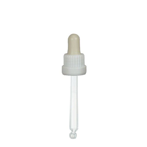 pipette en verre blanc/blanc 18mm, longueur 78 inviolable