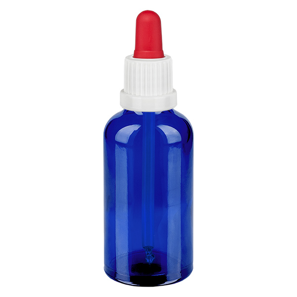 Flacon à pipette 50ml blanc/rouge OV BlueL. UT18/50