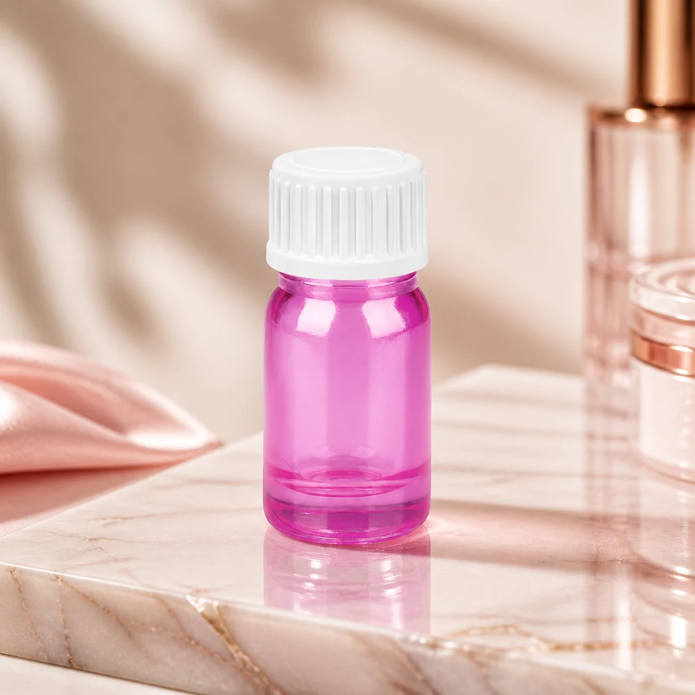 Flacon compte-gouttes 5ml 0.9mm blanc standard PurpleLine UT18/5 Petit flacon compte-gouttes PurpleLine de 5ml en violet transparent avec bouchon blanc de sécurité pour enfant