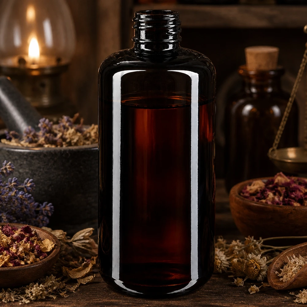 Flacon en verre violet 200 ml GCMI 410/24 (verre Miron) Flacon Draco robuste de 200 ml en verre violet Miron incassable pour une utilisation cosmétique professionnelle