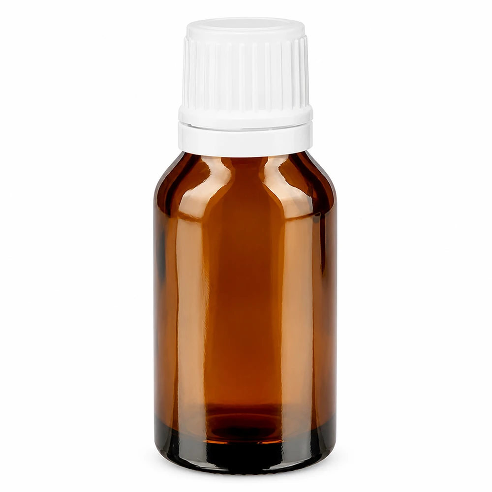 Flacon à pharmacie brun 15ml bouchon inviolable blanc 1.2mm blanc bouchon inviolabilité Flacon compte-gouttes de 15 ml en verre ambré avec bouchon de sécurité blanc pour enfants, destiné aux produits pharmaceutiques