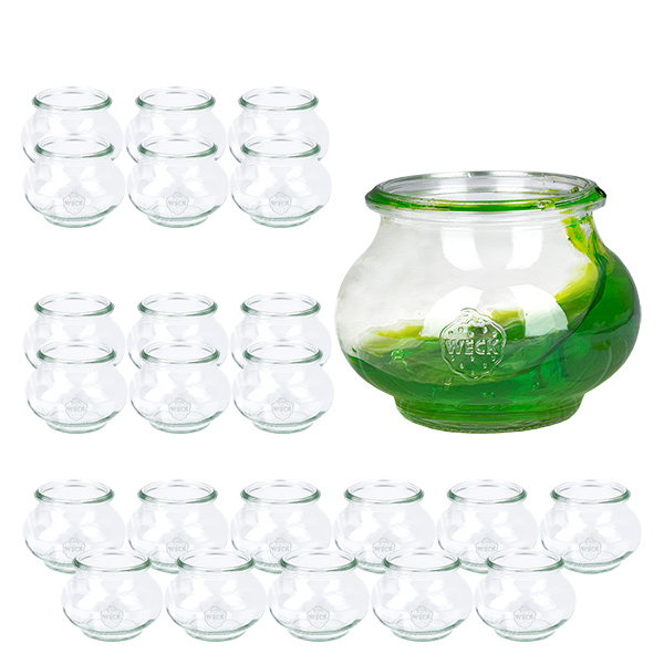 Lot de 24 bocaux Weck 220ml bocaux à bijoux, 1/4L bocaux renversés