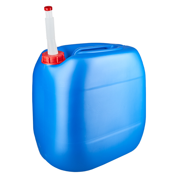 Bidon 30 litres bleu avec tube de vidange Flex