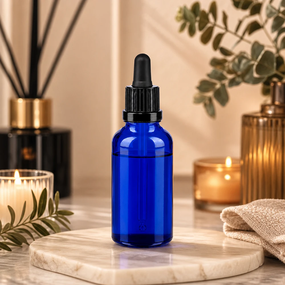 Flacon à pipette 30ml noir OV BlueLine UT18/30 Flacon de pharmacie 30ml bleu classique avec système de goutte à goutte précis pour les applications de laboratoire