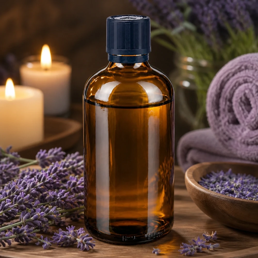 Flacon brun 100 ml avec bouchon compte-gouttes noir 1 mm, sécurité enfant Flacon en verre de 100 ml de couleur ambrée, muni d'un bouchon à sécurité enfants, destiné aux huiles essentielles et aux remèdes