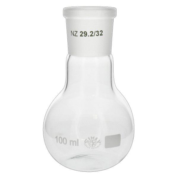 Ballon à fond plat 100 ml à col large, en verre borosilicate avec rodage normalisé 29/32