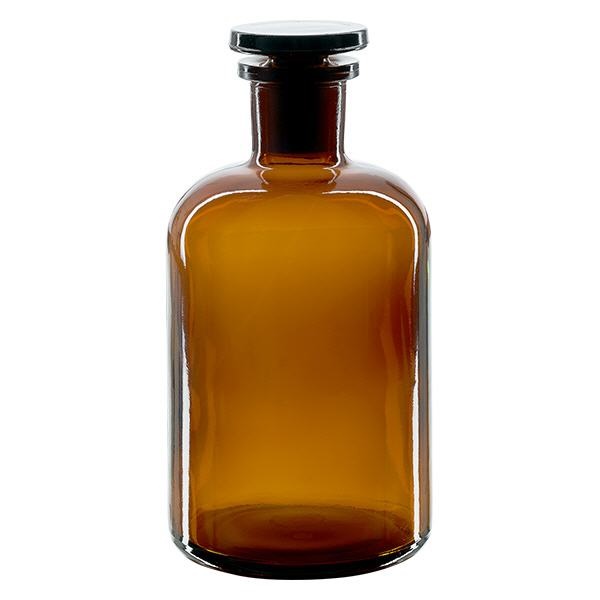 Flacon pharmaceutique 500 ml col étroit en verre ambré + bouchon Flacon pharmaceutique 500 ml col étroit en verre ambré + bouchon