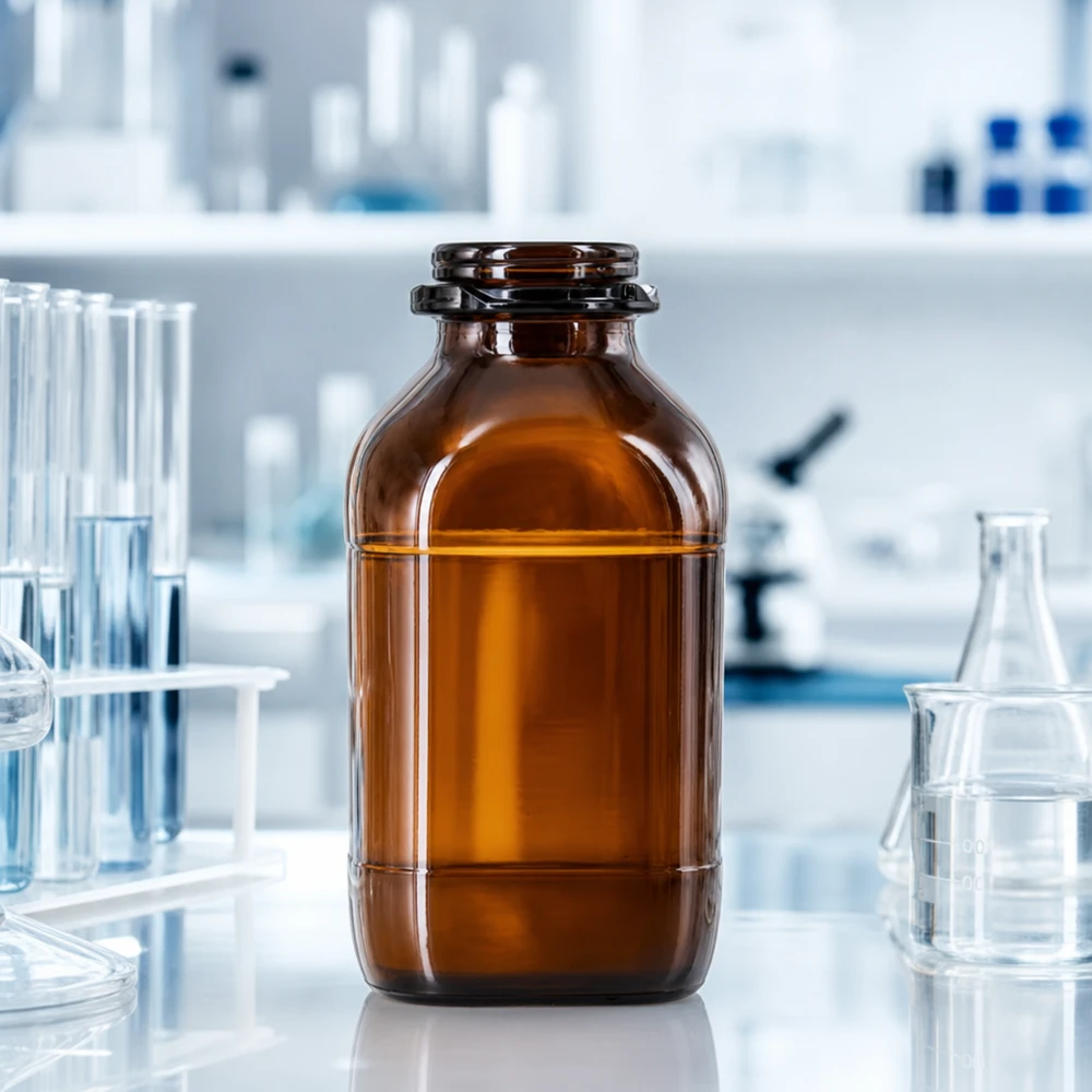 Flacon pour produits chimiques haut de gamme de 1 000 ml en verre brun protecteur Bouteille de produits chimiques 1000ml de haute qualité avec un large col pour un remplissage et une vidange faciles