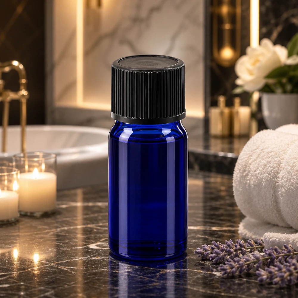 Flacon compte-goutte 5ml 1mm noir STD BlueLine UT18/5 Flacon doseur maniable de 5 ml avec distribution au goutte-à-goutte pour les cosmétiques et les soins