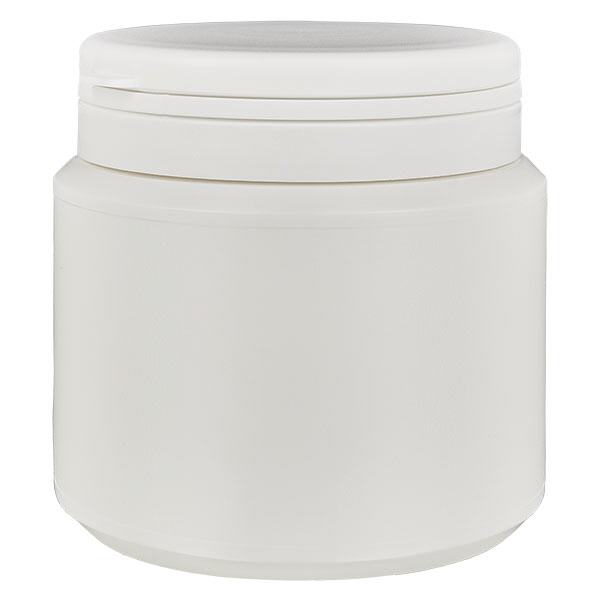 Boîte à comprimés blanche 500ml + Jaycap inviolable blanc