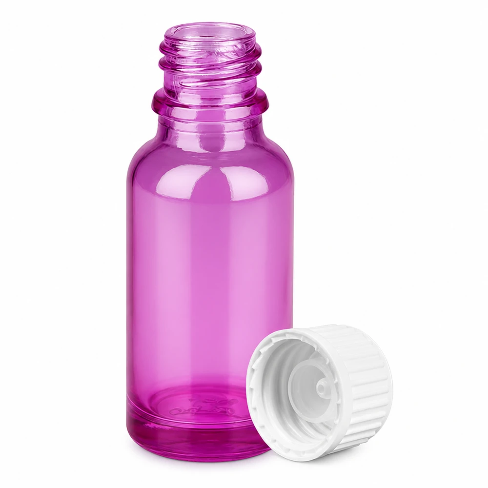 Flacon de 20 ml en verre violet de haute qualité pour un dosage précis des liquides