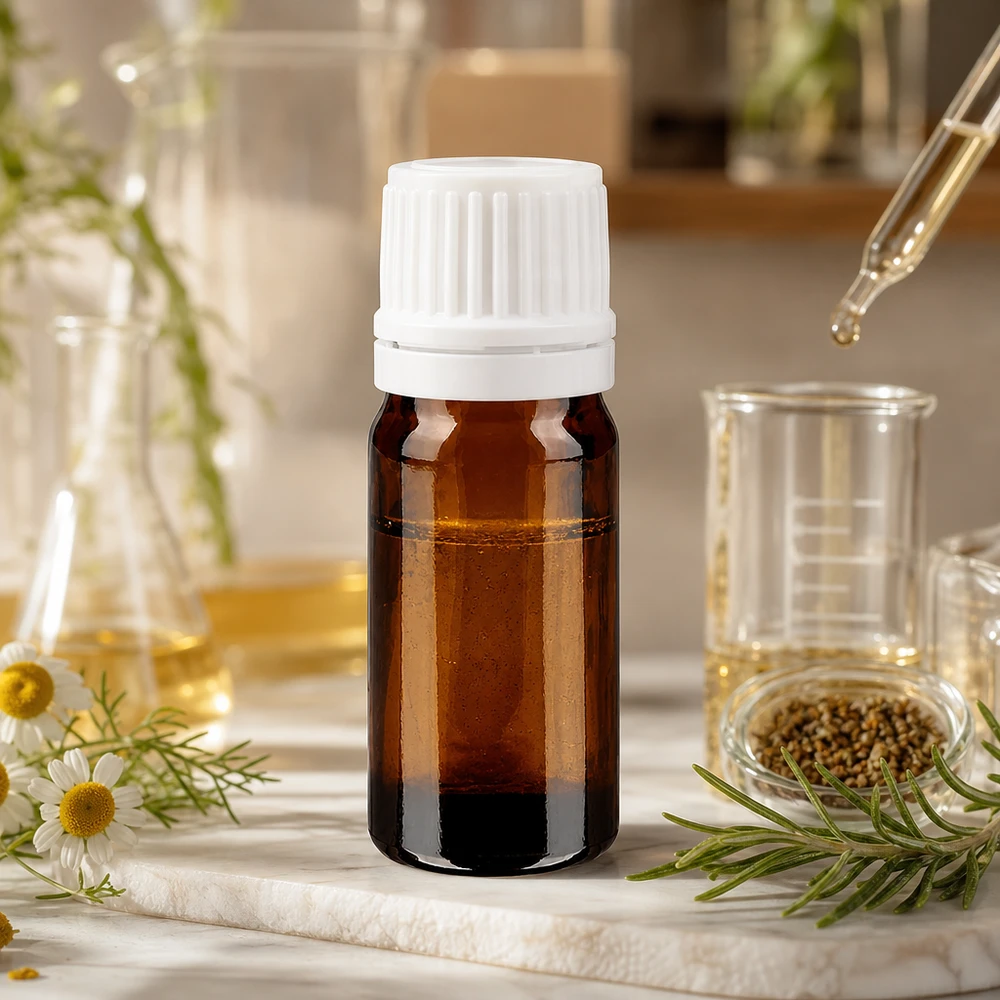 Flacon de pharmacie brun 5ml bouchon vissable blanc bouchon d'inviolabilité Flacon de pharmacie miniature de 5 ml, en verre ambré, avec bouchon blanc de 11 mm, pour les cosmétiques naturels et les plantes médicinales