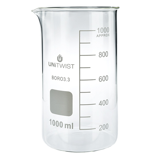 Bécher 1000ml borosilicate, forme haute UNITWIST Bécher 1000ml borosilicate, forme haute UNITWIST