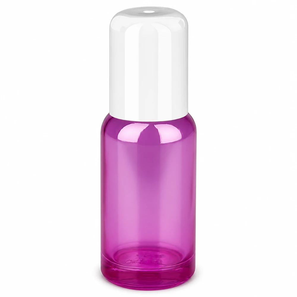 Flacon roll-on 20ml blanc standard PurpleLine UT18/20 Bouteille Roll-On 20ml PurpleLine au design lilas élégant avec couvercle blanc