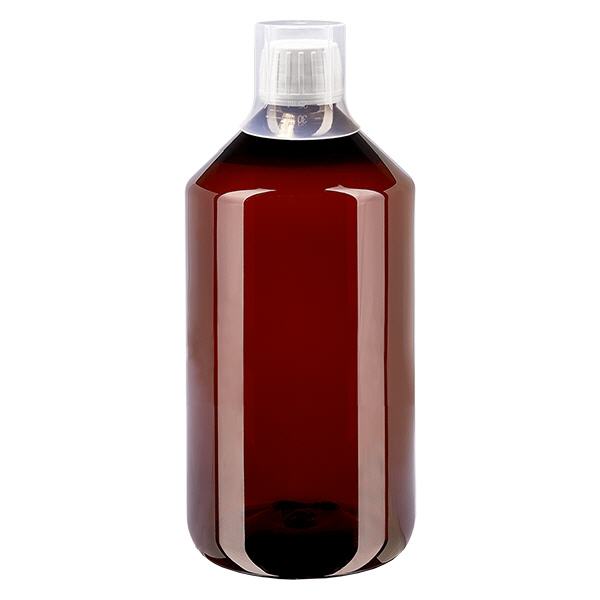 Flacon PET 750ml avec bouchon d'inviolabilité blanc+ gobelet Flacon PET 750ml avec bouchon d'inviolabilité blanc+ gobelet