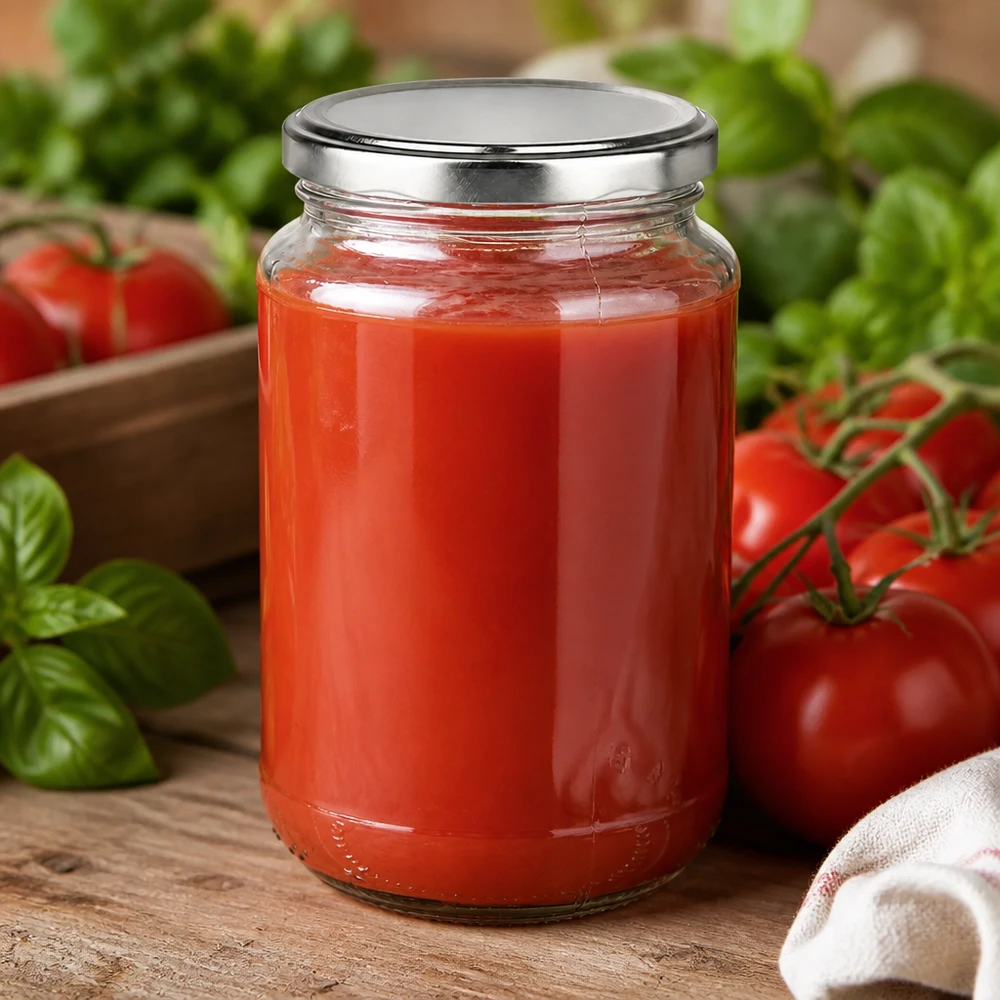 Préparer soi-même du concentré de tomates dans un bocal rond UniTwist de 320 ml avec couvercle hermétique à visser argenté