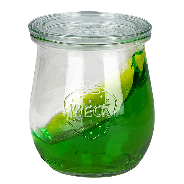 Lot de 12 pots Weck 220 ml pots tulipe avec 12 couvercles en verre