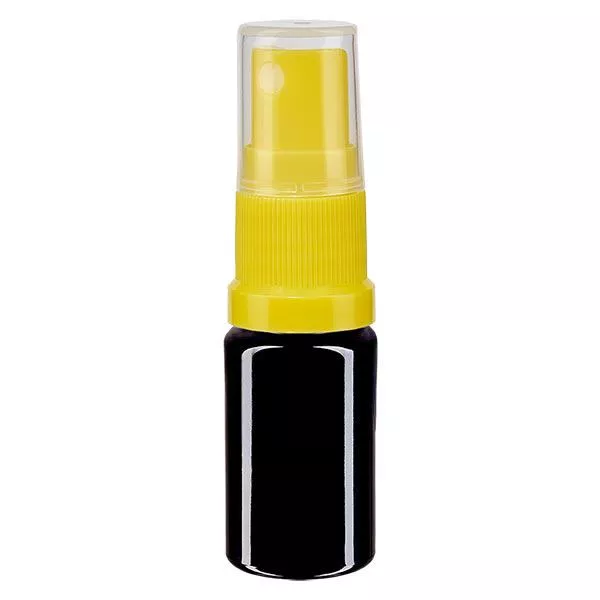 Flacon de pharmacie violet 5ml embout spray jaune Flacon de pharmacie violet 5ml embout spray jaune