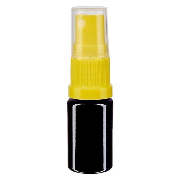 Flacon de pharmacie violet 5ml embout spray jaune