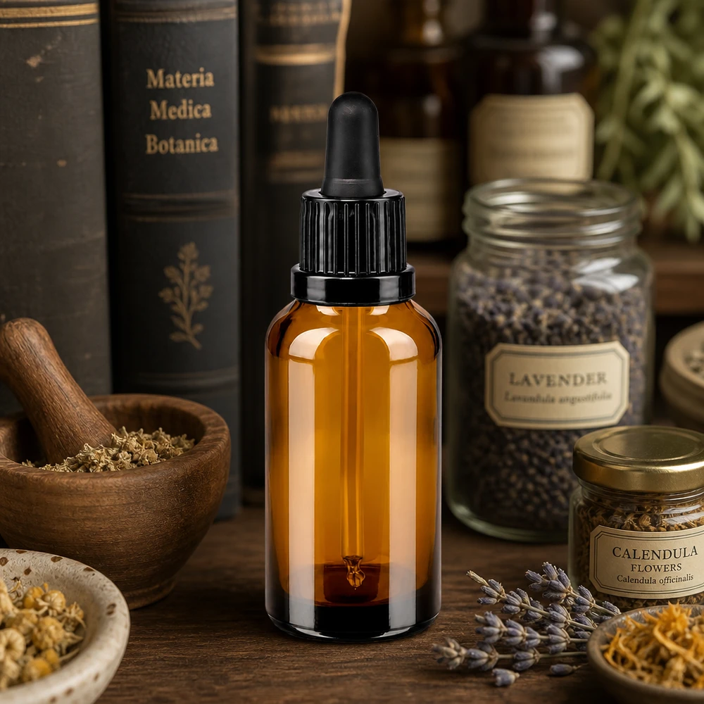 Flacon à pipette 30ml noir OV BrownLine UT18/30 Bouteille à pipette BrownLine de 30 ml avec bouchon noir pour les cosmétiques naturels et les teintures