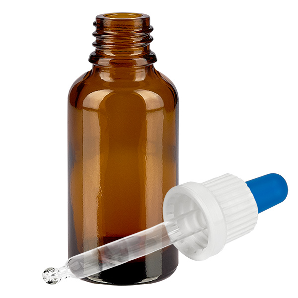 Bouteille pipette 30ml blanc/bleu OV BrownLine UT18/30