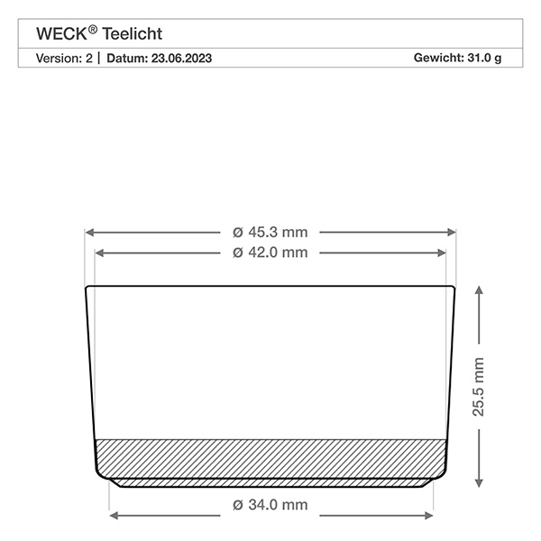 Photophore WECK avec bougies chauffe-plat incluse