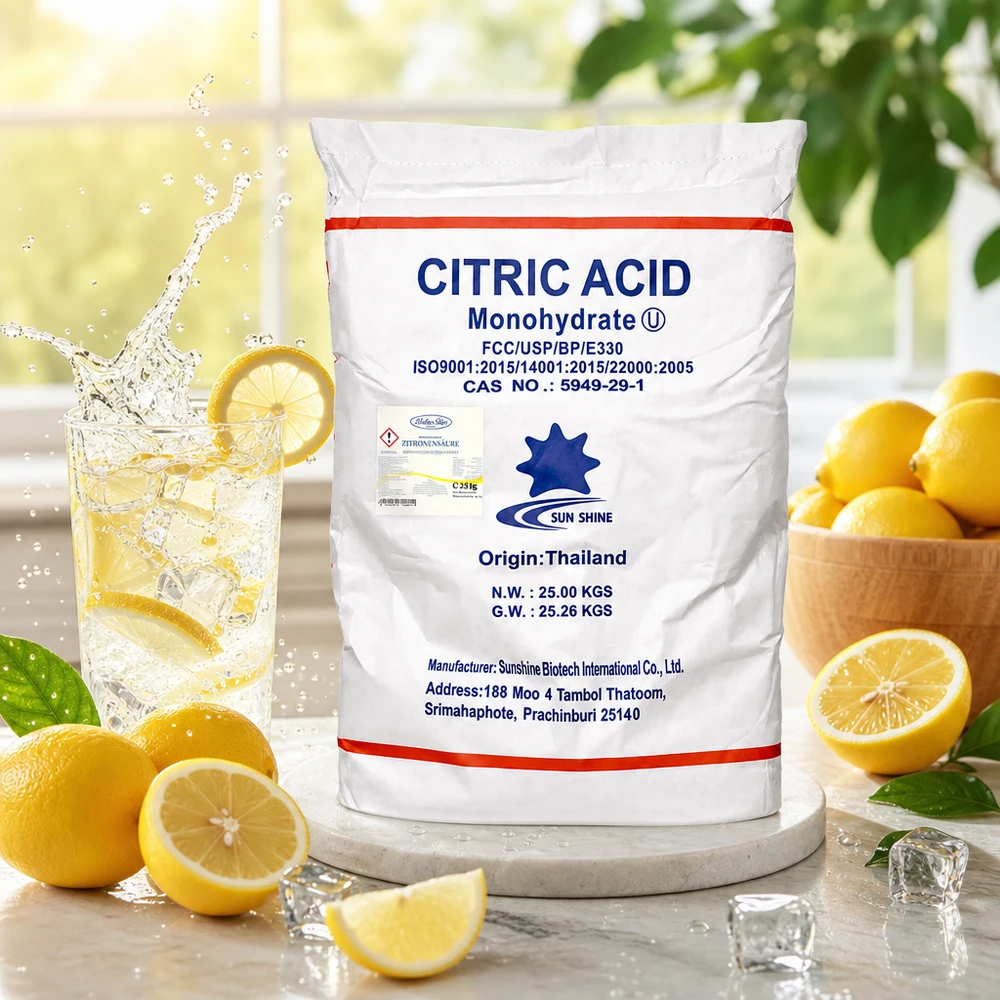 25kg Acide citrique, E330, qualité alimentaire Acide citrique E330 en gros 25kg dans un sac en papier solide - Additif alimentaire premium de Thaïlande