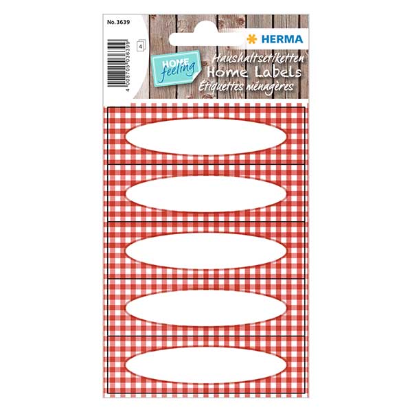 Étiquettes de cuisine rouge à carreaux (20 stickers) Étiquettes de cuisine rouge à carreaux (20 stickers)