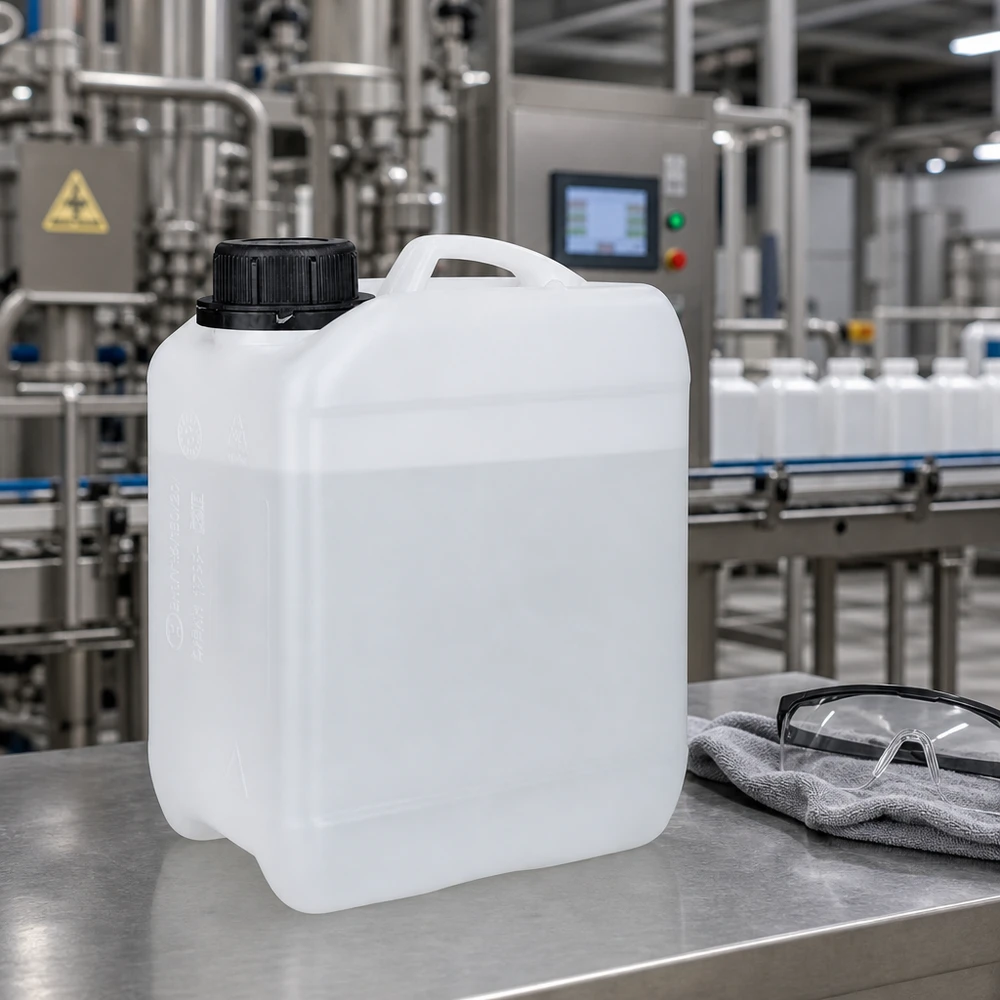 Bidon de 2.5 litres avec bouchon vissable bouchon d'inviolabilité Petit bidon rectangulaire de 2,5 L avec poignée de transport et bouchon à vis noir pour l'industrie chimique