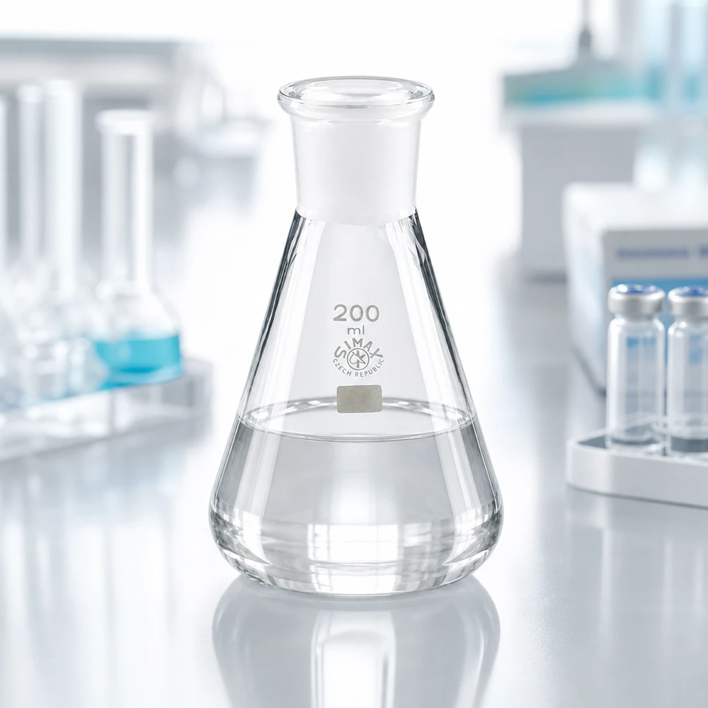 Erlenmeyer 200 ml col étroit, verre borosilicate avec rodage normalisé 29/32 Erlenmeyer 200 ml col étroit, verre borosilicate avec rodage normalisé 29/32