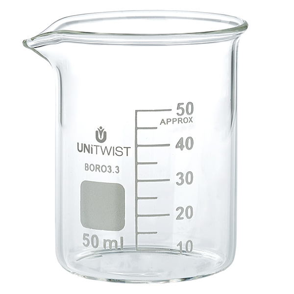 Bécher 50ml borosilicate, forme basse UNiTWIST Bécher 50ml borosilicate, forme basse UNiTWIST