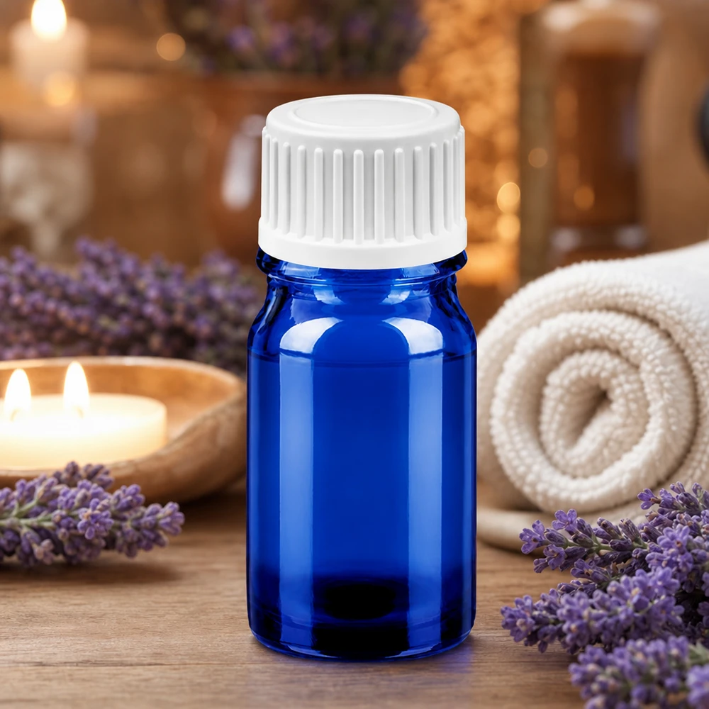 Flacon compte-goutte 5ml 0.9mm blanc STD BlueLine UT18/5 Flacon en verre robuste 5ml STD BlueLine avec protection UV par coloration bleue pour les substances sensibles à la lumière
