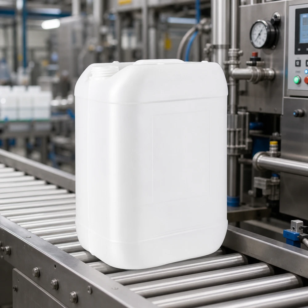 Jerrican de 25 litres sans bouchon Fût industriel robuste de 25 litres, récipient ouvert destiné aux secteurs de la chimie, de la pharmacie et de l'agroalimentaire