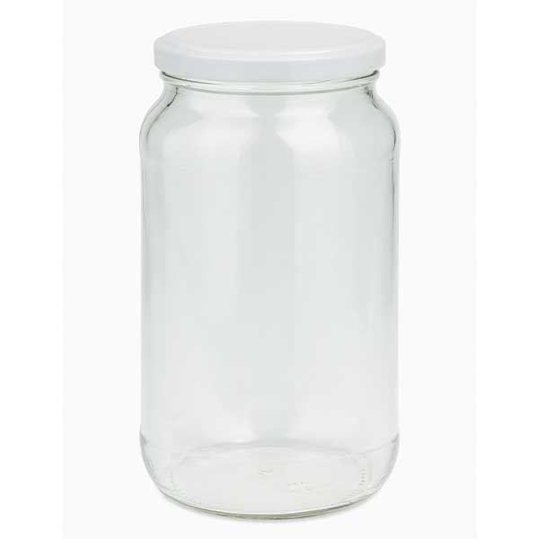 1062ml Verre rond avec couvercle BasicSeal blanc UNiTWIST