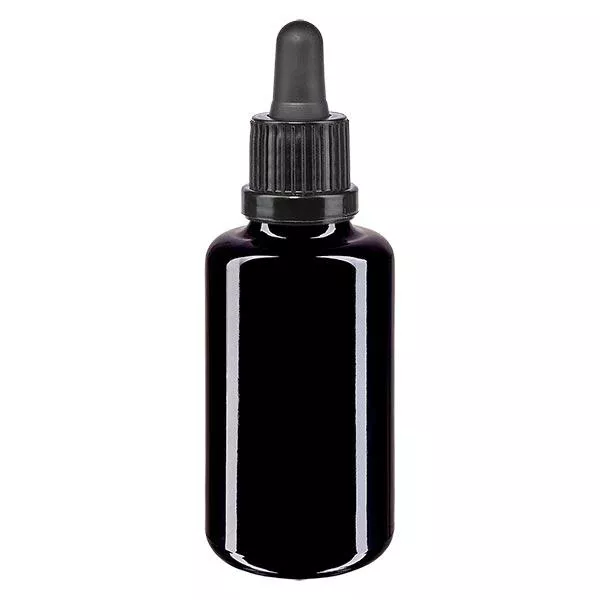Bouteille de pharmacie viol. 30ml pipette noir OV
