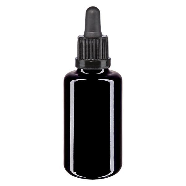 Bouteille de pharmacie viol. 30ml pipette noir OV Bouteille de pharmacie viol. 30ml pipette noir OV