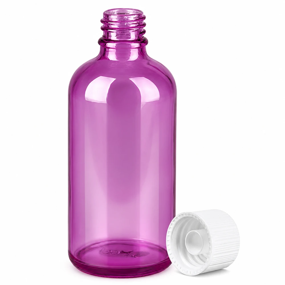 Flacon pompe vide 100ml en violet pour le bricolage cosmétique et les mélanges d'aromathérapie