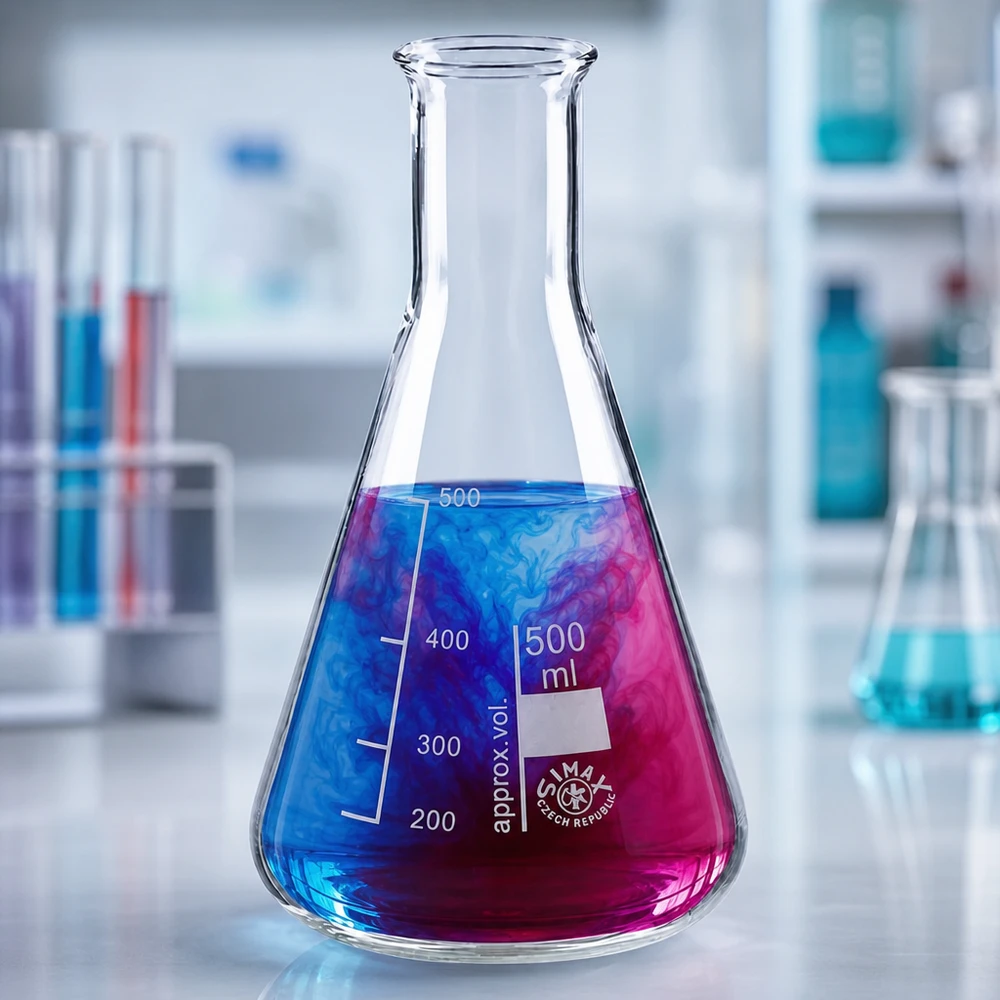 Erlenmeyer 500ml col large, verre borosilicate Ballon de laboratoire conique de 500 ml à col étroit pour un stockage et un mélange sûrs des produits chimiques