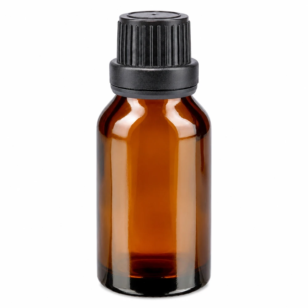 flacon à pharmacie brun 15ml bouchon inviolable 2mm noir bouchon inviolabilité Flacon en verre ambré de 15 ml avec bouchon noir d'origine et compte-gouttes de précision de 2 mm