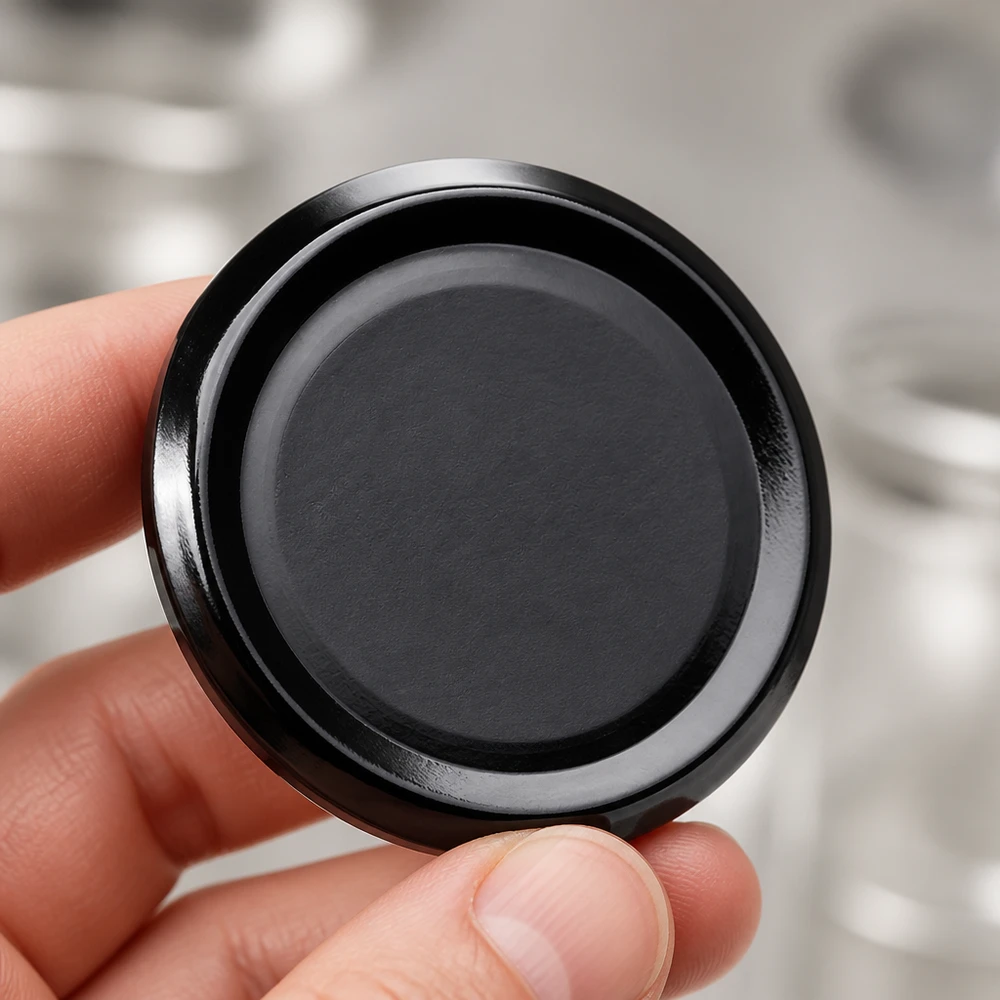 Couvercle BasicSeal noir de 58 mm, modèle TO58deep, face inférieure UNiTWIST avec joint d'étanchéité
