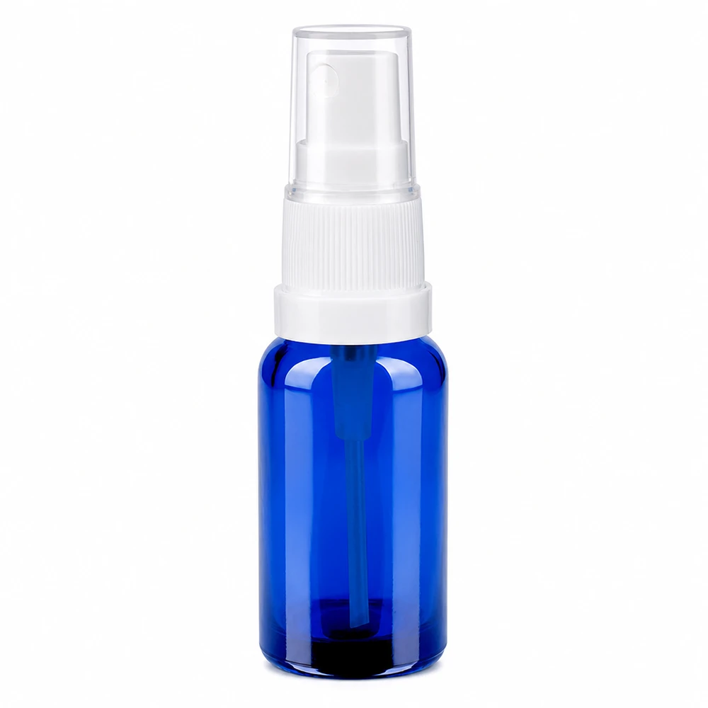Vaporisateur 20ml blanc/tr. STD BlueLine UT18/20 Vaporisateur en verre bleu de haute qualité 20ml avec diffuseur transparent pour l'aromathérapie