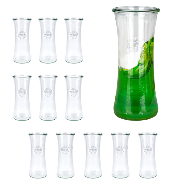 Set de 12 bocaux Weck 700 ml Verre à délicatesse rond Set de 12 bocaux Weck 700 ml Verre à délicatesse rond