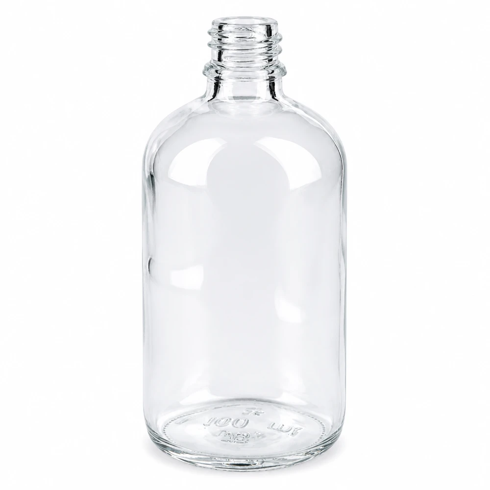 Flacon compte-gouttes 100 ml DIN18 - verre clair Bouteille de pharmacie claire de 100ml ApoGlas en verre transparent pour les applications pharmaceutiques